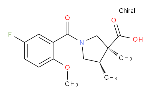 (3S,4S)-1-(5-fluoro-2-methoxybenzoyl)-3,4-dimethylpyrrolidine-3-carboxylic acid