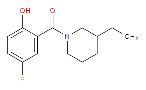 (3-ethylpiperidin-1-yl)(5-fluoro-2-hydroxyphenyl)methanone