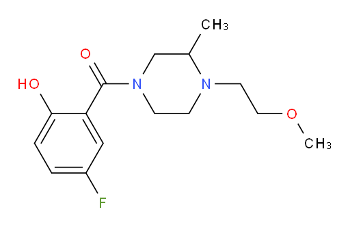 (5-fluoro-2-hydroxyphenyl)(4-(2-methoxyethyl)-3-methylpiperazin-1-yl)methanone