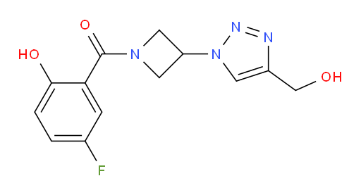 (5-fluoro-2-hydroxyphenyl)(3-(4-(hydroxymethyl)-1H-1,2,3-triazol-1-yl)azetidin-1-yl)methanone