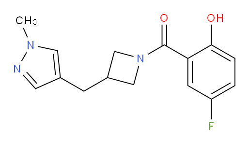 (5-fluoro-2-hydroxyphenyl)(3-((1-methyl-1H-pyrazol-4-yl)methyl)azetidin-1-yl)methanone