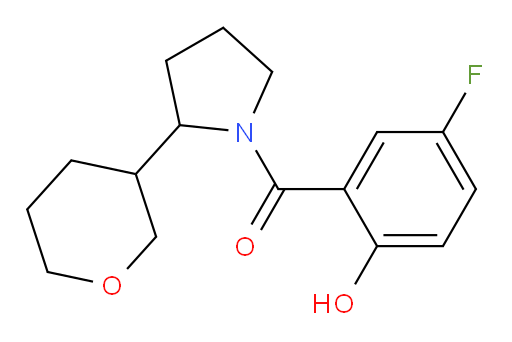 (5-fluoro-2-hydroxyphenyl)(2-(tetrahydro-2H-pyran-3-yl)pyrrolidin-1-yl)methanone