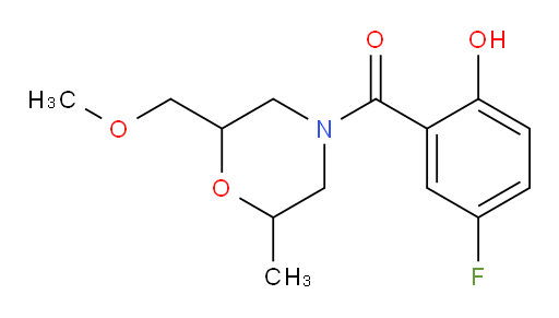 (5-fluoro-2-hydroxyphenyl)(2-(methoxymethyl)-6-methylmorpholino)methanone