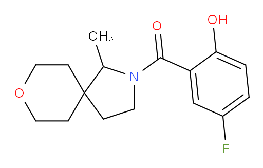 (5-fluoro-2-hydroxyphenyl)(1-methyl-8-oxa-2-azaspiro[4.5]decan-2-yl)methanone