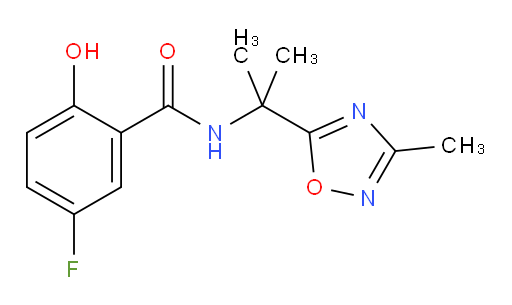 5-fluoro-2-hydroxy-N-(2-(3-methyl-1,2,4-oxadiazol-5-yl)propan-2-yl)benzamide