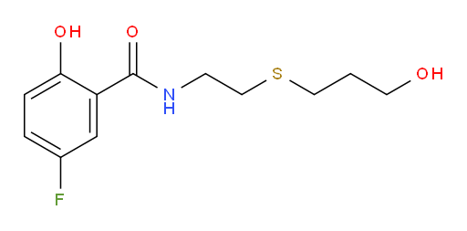 5-fluoro-2-hydroxy-N-(2-((3-hydroxypropyl)thio)ethyl)benzamide