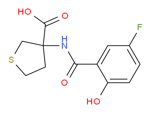 3-(5-fluoro-2-hydroxybenzamido)tetrahydrothiophene-3-carboxylic acid