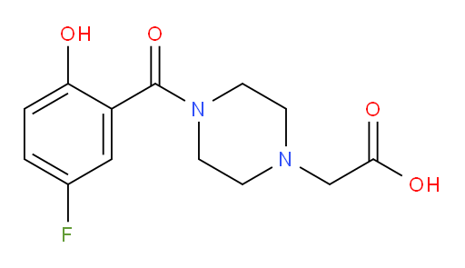 2-(4-(5-fluoro-2-hydroxybenzoyl)piperazin-1-yl)acetic acid