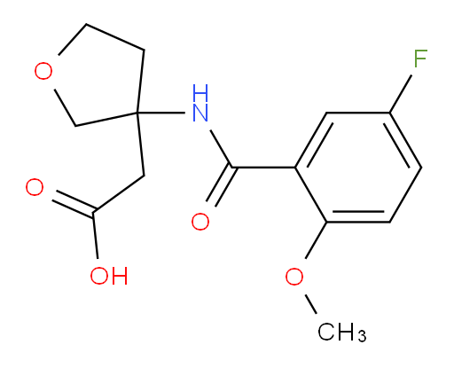 2-(3-(5-fluoro-2-methoxybenzamido)tetrahydrofuran-3-yl)acetic acid