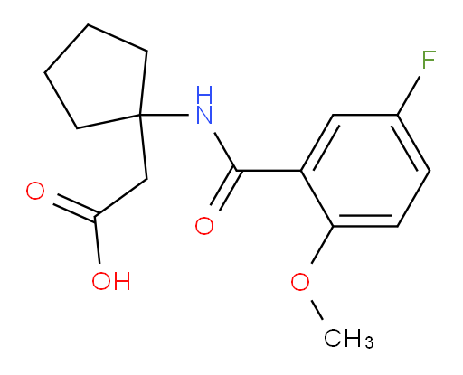 2-(1-(5-fluoro-2-methoxybenzamido)cyclopentyl)acetic acid
