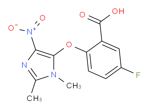 2-((1,2-dimethyl-4-nitro-1H-imidazol-5-yl)oxy)-5-fluorobenzoic acid