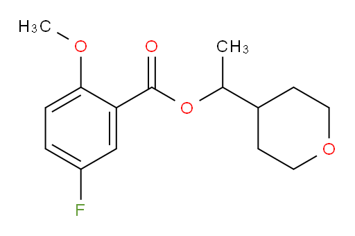 1-(tetrahydro-2H-pyran-4-yl)ethyl 5-fluoro-2-methoxybenzoate