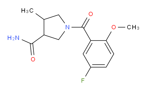 1-(5-fluoro-2-methoxybenzoyl)-4-methylpyrrolidine-3-carboxamide