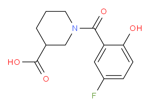 1-(5-fluoro-2-hydroxybenzoyl)piperidine-3-carboxylic acid