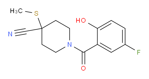 1-(5-fluoro-2-hydroxybenzoyl)-4-(methylthio)piperidine-4-carbonitrile