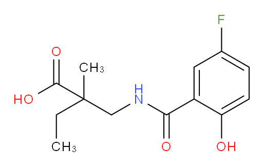 2-((5-fluoro-2-hydroxybenzamido)methyl)-2-methylbutanoic acid