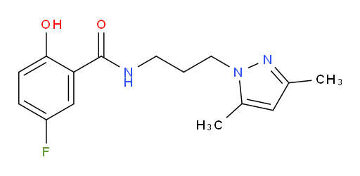 N-(3-(3,5-dimethyl-1H-pyrazol-1-yl)propyl)-5-fluoro-2-hydroxybenzamide