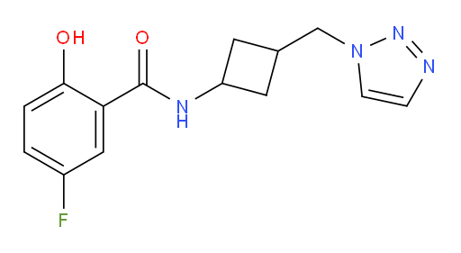 N-(3-((1H-1,2,3-triazol-1-yl)methyl)cyclobutyl)-5-fluoro-2-hydroxybenzamide