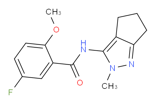 5-fluoro-2-methoxy-N-(2-methyl-2,4,5,6-tetrahydrocyclopenta[c]pyrazol-3-yl)benzamide