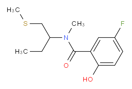 5-fluoro-2-hydroxy-N-methyl-N-(1-(methylthio)butan-2-yl)benzamide