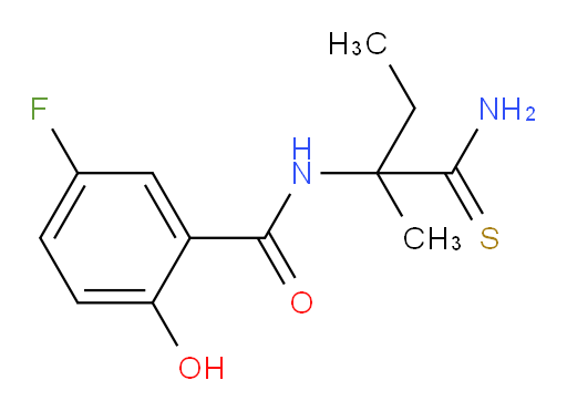N-(1-amino-2-methyl-1-thioxobutan-2-yl)-5-fluoro-2-hydroxybenzamide