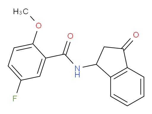 5-fluoro-2-methoxy-N-(3-oxo-2,3-dihydro-1H-inden-1-yl)benzamide