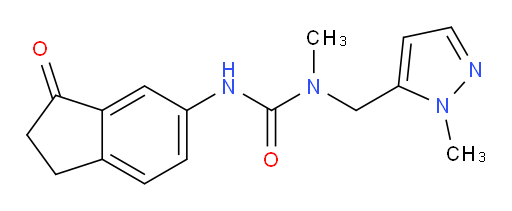 1-methyl-1-((1-methyl-1H-pyrazol-5-yl)methyl)-3-(3-oxo-2,3-dihydro-1H-inden-5-yl)urea