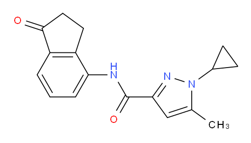 1-cyclopropyl-5-methyl-N-(1-oxo-2,3-dihydro-1H-inden-4-yl)-1H-pyrazole-3-carboxamide