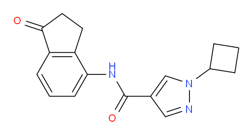 1-cyclobutyl-N-(1-oxo-2,3-dihydro-1H-inden-4-yl)-1H-pyrazole-4-carboxamide