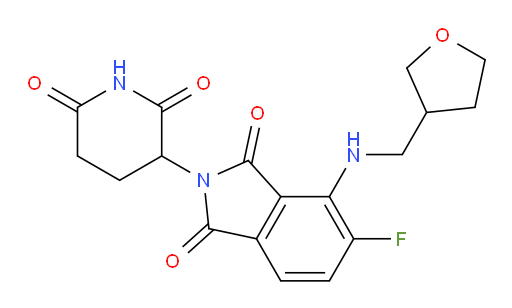2-(2,6-dioxopiperidin-3-yl)-5-fluoro-4-(((tetrahydrofuran-3-yl)methyl)amino)isoindoline-1,3-dione