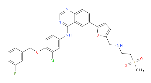 N-(3-Chloro-4-((3-fluorobenzyloxy))phenyl)-6-(5-(((2-(methylsulfonyl)ethyl)amino)methyl)furan-2-yl)-quinazolin-4-amine