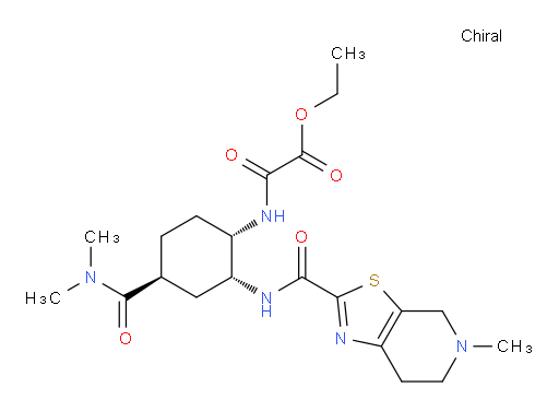 ethyl 2-(((1S,2R,4S)-4-(dimethylcarbamoyl)-2-(5-methyl-4,5,6,7-tetrahydrothiazolo[5,4-c]pyridine-2-carboxamido)cyclohexyl)amino)-2-oxoacetate