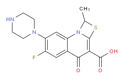 6-fluoro-1-methyl-4-oxo-7-(piperazin-1-yl)-1,4-dihydro-[1,3]thiazeto[3,2-a]quinoline-3-carboxylic acid