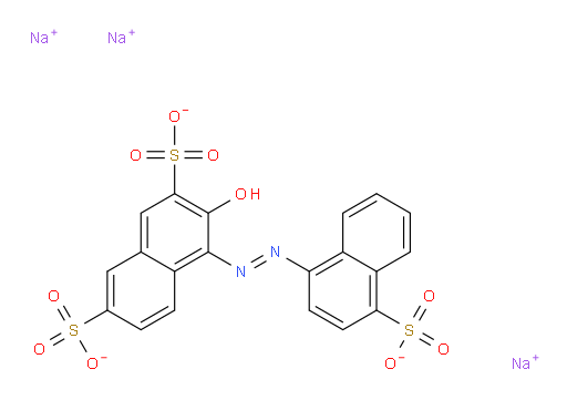 3-hydroxy-4-((4-sulfonaphthalen-1-yl)diazenyl)naphthalene-2,7-disulfonic acid, sodium salt