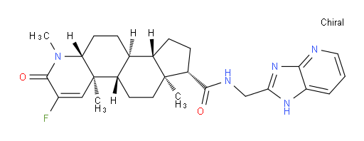 (4aS,4bS,6aS,7S,9aS,9bS,11aR)-N-((1H-imidazo[4,5-b]pyridin-2-yl)methyl)-3-fluoro-1,4a,6a-trimethyl-2-oxo-2,4a,4b,5,6,6a,7,8,9,9a,9b,10,11,11a-tetradecahydro-1H-indeno[5,4-f]quinoline-7-carboxamide