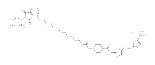1-Piperidineacetamide, 4-[[[5-[[[5-(1,1-dimethylethyl)-2-oxazolyl]methyl]thio]-2-thiazolyl]amino]carbonyl]-N-[2-[2-[2-[2-[[2-(2,6-dioxo-3-piperidinyl)-2,3-dihydro-1,3-dioxo-1H-isoindol-4-yl]amino]ethoxy]ethoxy]ethoxy]ethyl]-
