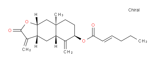 (E)-(3aR,4aR,6R,8aR,9aR)-8a-methyl-3,5-dimethylene-2-oxododecahydronaphtho[2,3-b]furan-6-yl hex-2-enoate