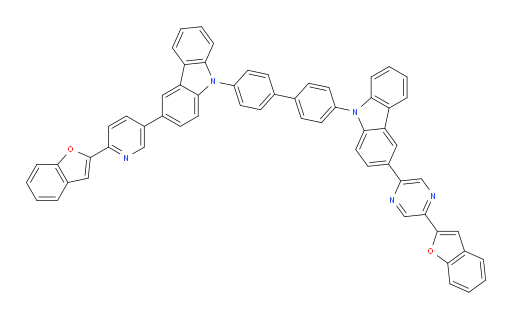3-(5-(benzofuran-2-yl)pyrazin-2-yl)-9-(4'-(3-(6-(benzofuran-2-yl)pyridin-3-yl)-9H-carbazol-9-yl)-[1,1'-biphenyl]-4-yl)-9H-carbazole