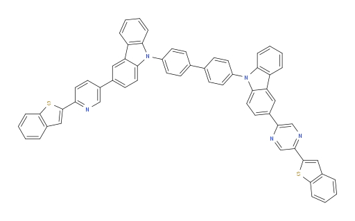 3-(5-(benzo[b]thiophen-2-yl)pyrazin-2-yl)-9-(4'-(3-(6-(benzo[b]thiophen-2-yl)pyridin-3-yl)-9H-carbazol-9-yl)-[1,1'-biphenyl]-4-yl)-9H-carbazole