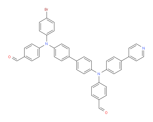 4-((4-bromophenyl)(4'-((4-formylphenyl)(4-(pyridin-4-yl)phenyl)amino)-[1,1'-biphenyl]-4-yl)amino)benzaldehyde