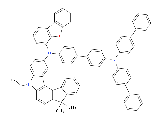 N4,N4-di([1,1'-biphenyl]-4-yl)-N4'-(dibenzo[b,d]furan-4-yl)-N4'-(5-ethyl-8,8-dimethyl-5,8-dihydroindeno[2,1-c]carbazol-2-yl)-[1,1'-biphenyl]-4,4'-diamine