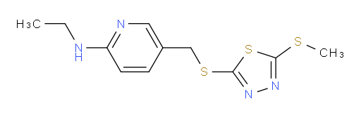 N-ethyl-5-(((5-(methylthio)-1,3,4-thiadiazol-2-yl)thio)methyl)pyridin-2-amine