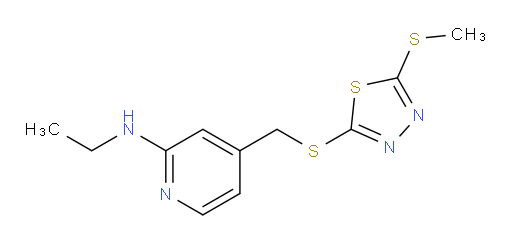N-ethyl-4-(((5-(methylthio)-1,3,4-thiadiazol-2-yl)thio)methyl)pyridin-2-amine