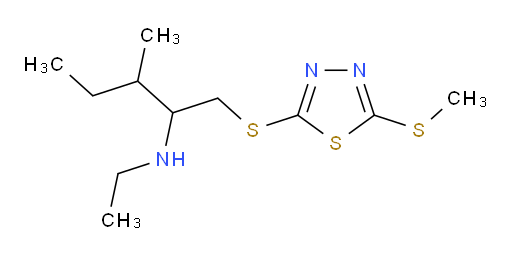 N-ethyl-3-methyl-1-((5-(methylthio)-1,3,4-thiadiazol-2-yl)thio)pentan-2-amine
