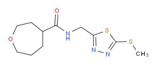 N-((5-(methylthio)-1,3,4-thiadiazol-2-yl)methyl)oxepane-4-carboxamide