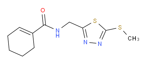 N-((5-(methylthio)-1,3,4-thiadiazol-2-yl)methyl)cyclohex-1-enecarboxamide
