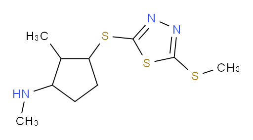 N,2-dimethyl-3-((5-(methylthio)-1,3,4-thiadiazol-2-yl)thio)cyclopentanamine