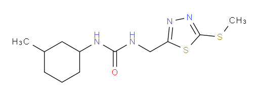1-(3-methylcyclohexyl)-3-((5-(methylthio)-1,3,4-thiadiazol-2-yl)methyl)urea