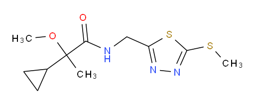 2-cyclopropyl-2-methoxy-N-((5-(methylthio)-1,3,4-thiadiazol-2-yl)methyl)propanamide