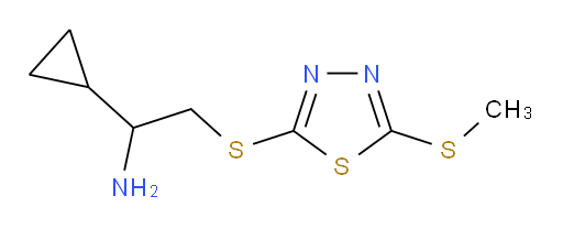 1-cyclopropyl-2-((5-(methylthio)-1,3,4-thiadiazol-2-yl)thio)ethanamine